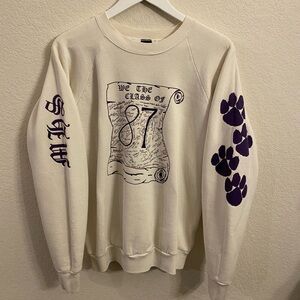 Vintage Class Of 1987 Sweater- White Screen Stars Brand- XL